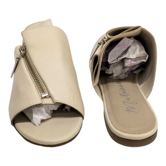New Matisse Tai Open Toe Low Heel Mule Zip Sandals 8 Tan - Picture 5 of 9